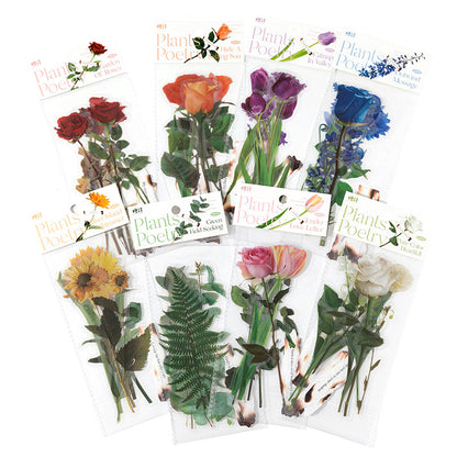 Rose PET Stickers with Burn Paper