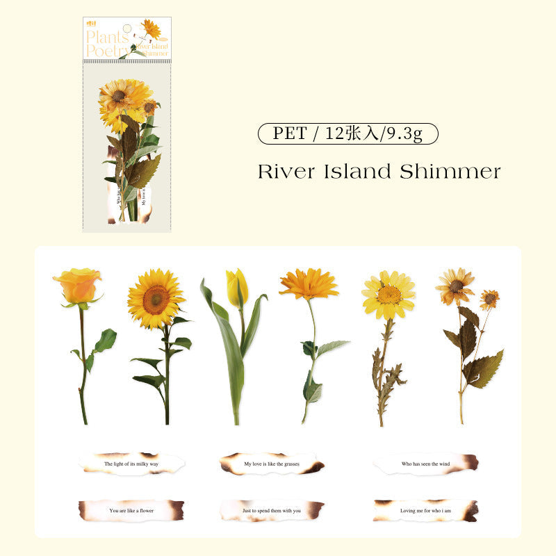 Rose PET Stickers with Burn Paper