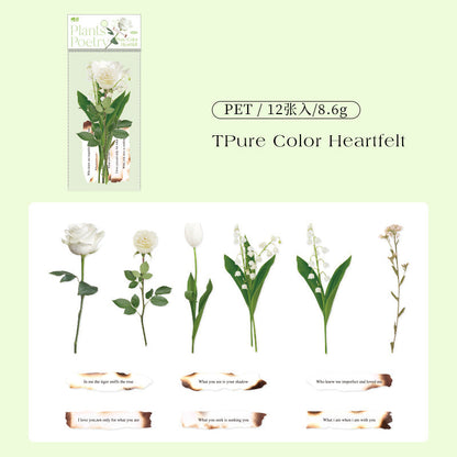 Rose PET Stickers with Burn Paper