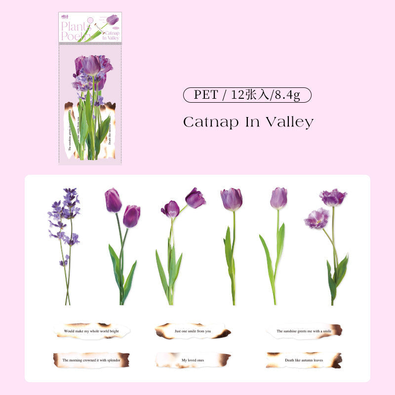 Rose PET Stickers with Burn Paper