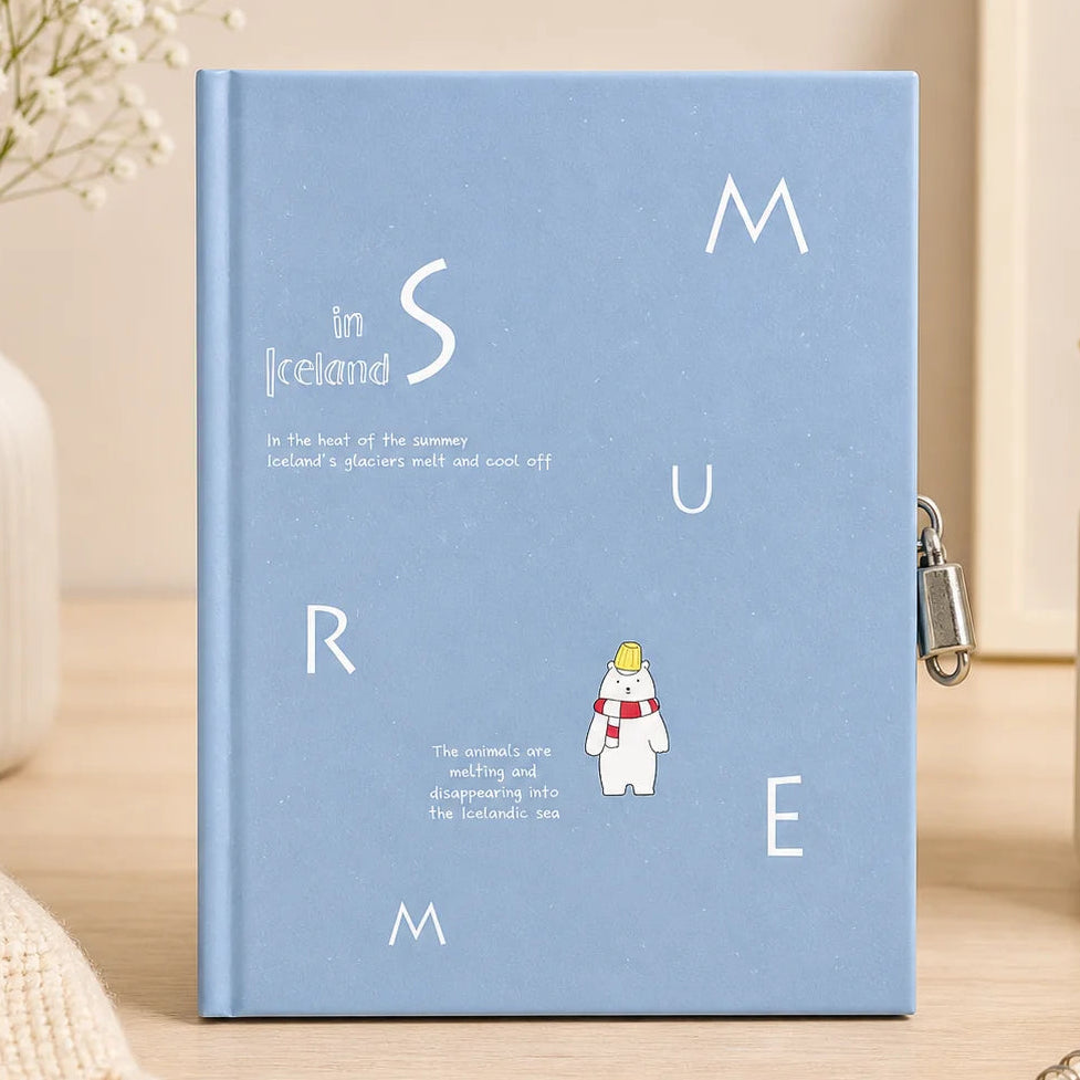 Cute Bears Lock Diary with Planner Pages