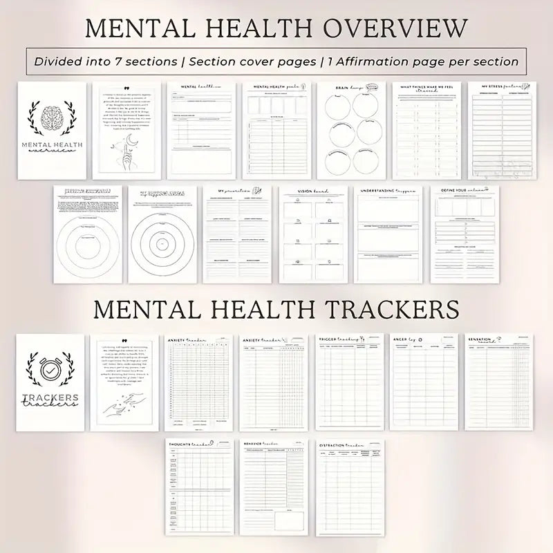 Mental Health Workbook Self-Help & Recovery Bundle