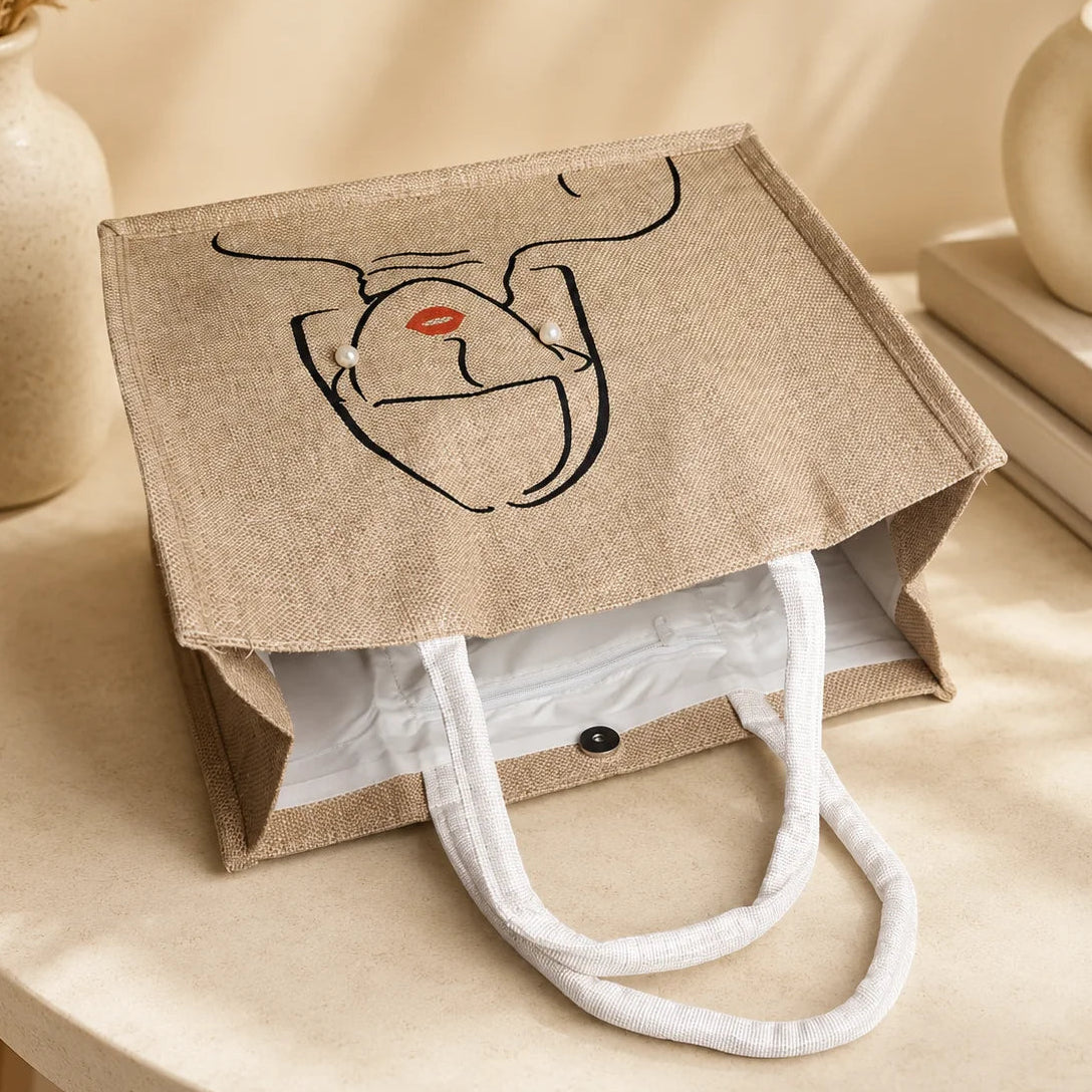 She with Pearl Earrings Boxed Tote