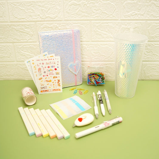 Silver Spark Stationery With Plastic Cup