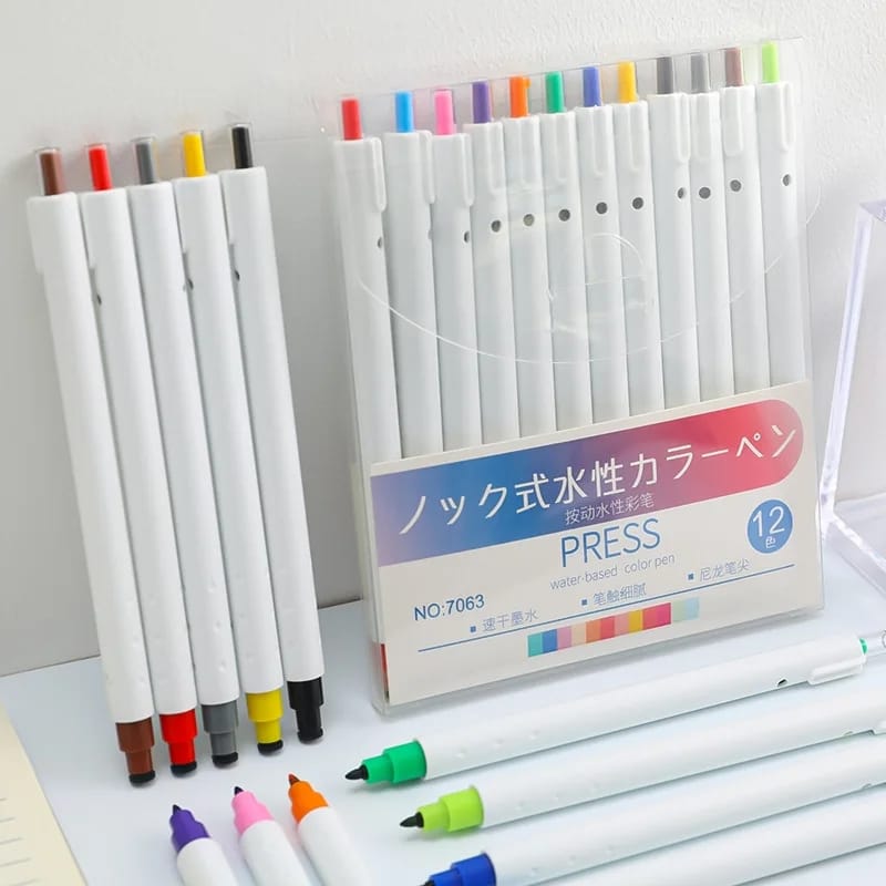 Japanese High Quality Watercolor Brush Pen - Set Of 12