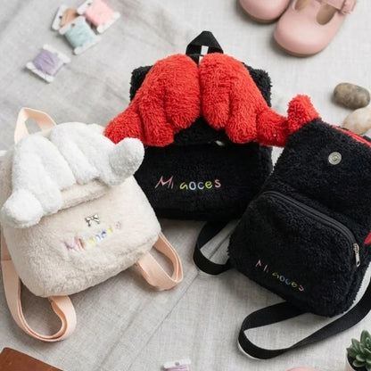 Fur Wings Cute Little Fairy Woolen Backpack