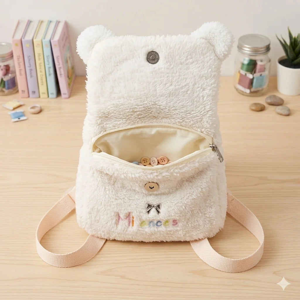 Fur Wings Cute Little Fairy Woolen Backpack