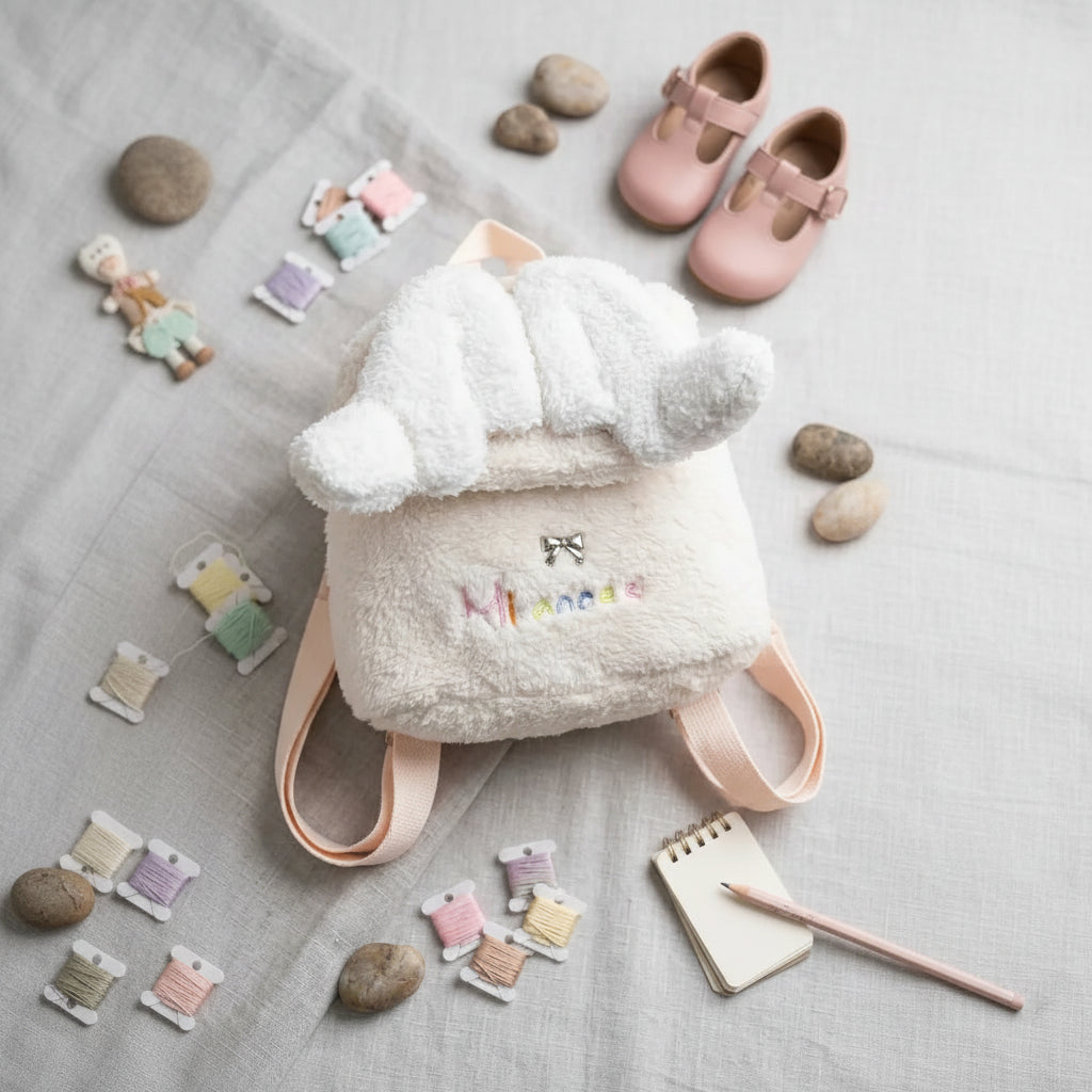 Fur Wings Cute Little Fairy Woolen Backpack