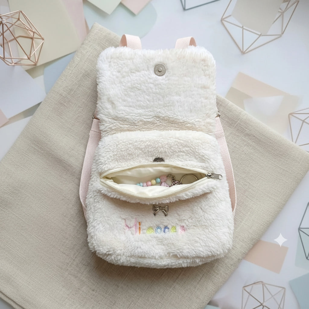 Fur Wings Cute Little Fairy Woolen Backpack