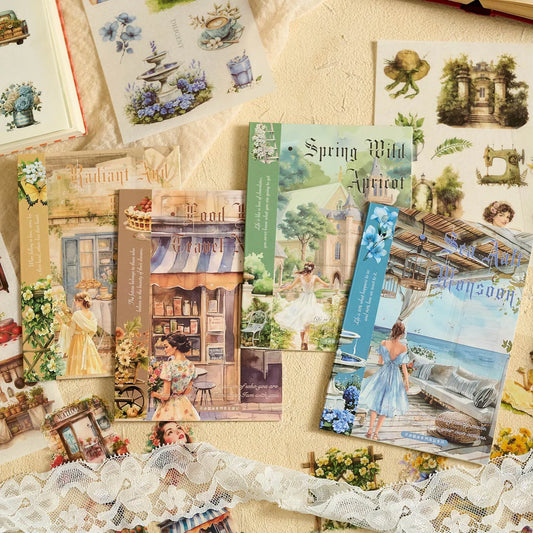 Soft Girl Vintage Sticker Notebook Set