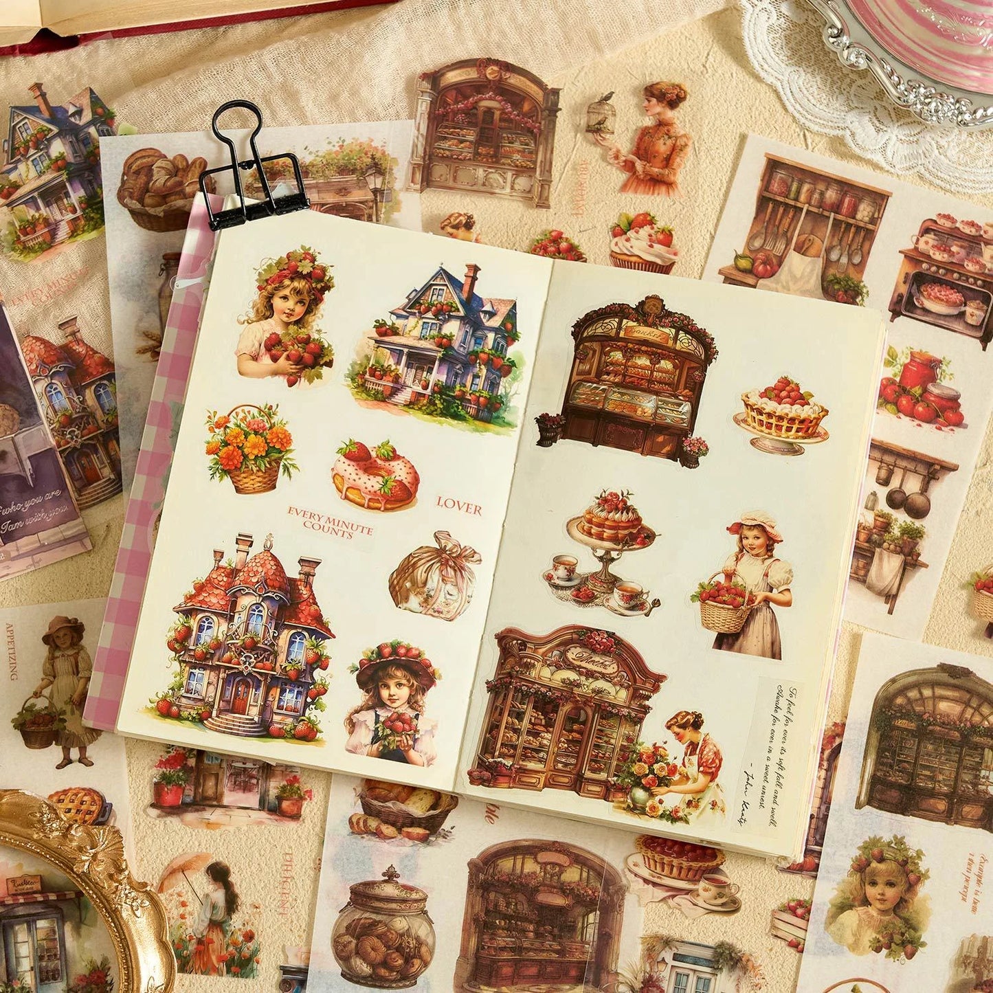 Soft Girl Vintage Sticker Notebook Set