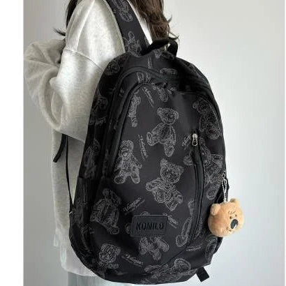Cute Bear Printed Large Capacity Backpack