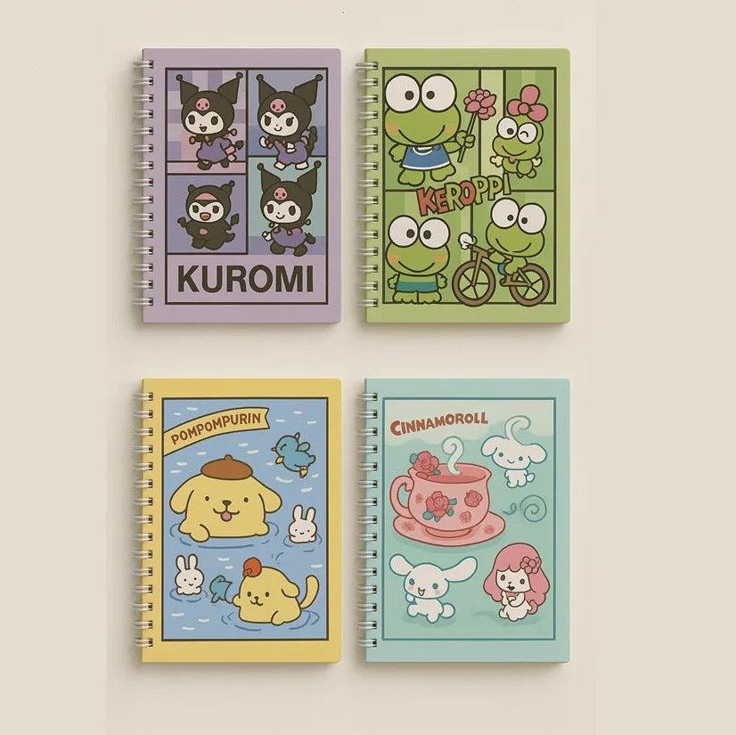 Soft Cover Sanrio Spiral Notebooks Set