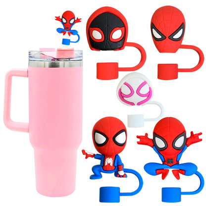 Spiderman Shaped Straw Tip Covers For Tumbler