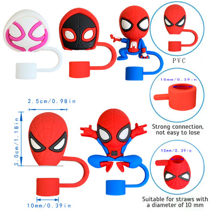 Spiderman Shaped Straw Tip Covers For Tumbler