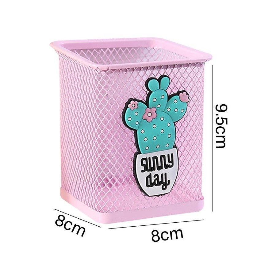 Square Metal Mesh Pen Holder