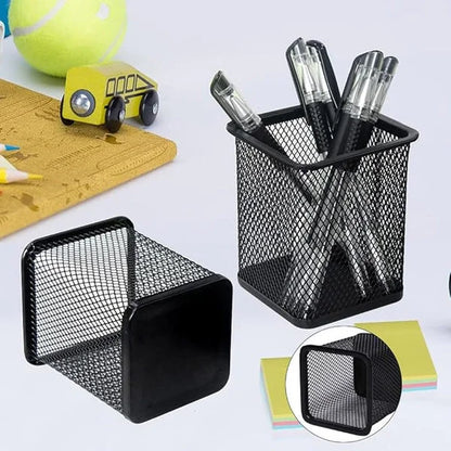 Square Metal Mesh Pen Holder