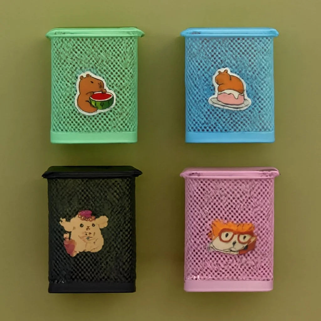 Square Metal Mesh Pen Holder