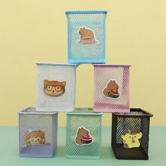 Square Metal Mesh Pen Holder