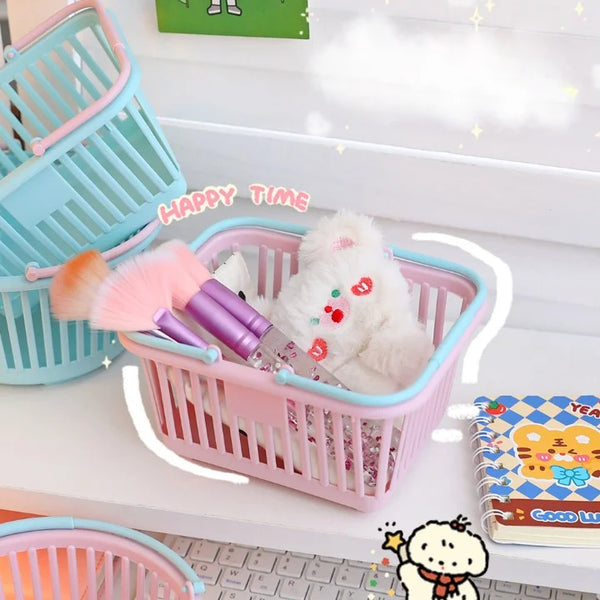 Stackable Cute Stationery Plastic Storage Basket