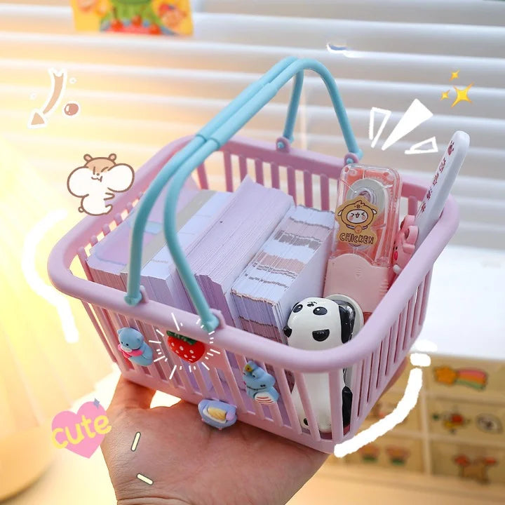 Stackable Cute Stationery Plastic Storage Basket