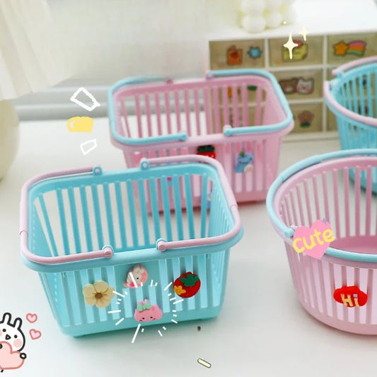 Stackable Cute Stationery Plastic Storage Basket