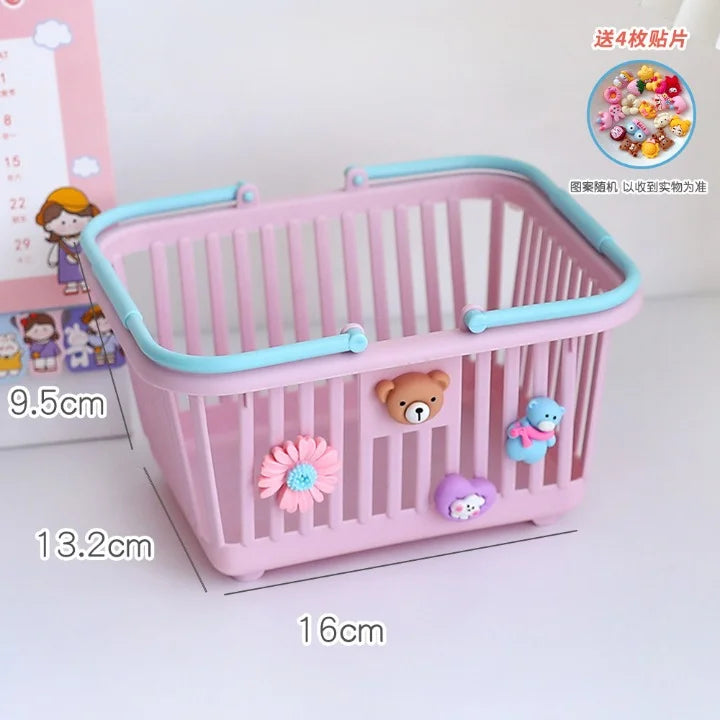 Stackable Cute Stationery Plastic Storage Basket