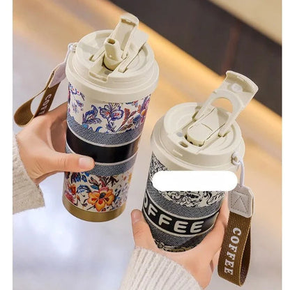 Colorful Flower Stainless Steel Thermal Mug