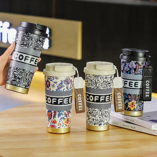 Colorful Flower Stainless Steel Thermal Mug