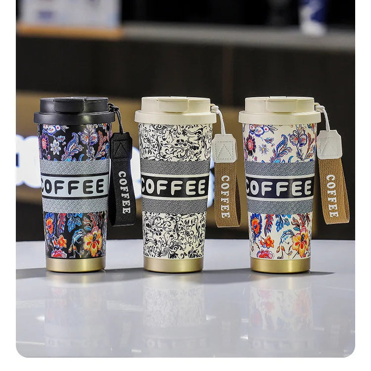 Colorful Flower Stainless Steel Thermal Mug