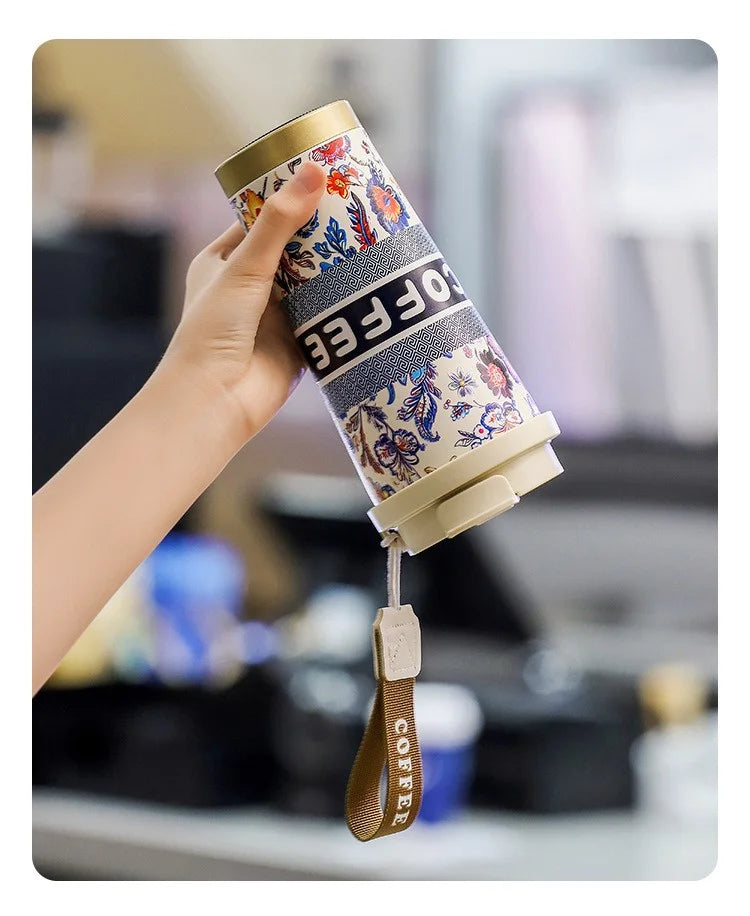 Colorful Flower Stainless Steel Thermal Mug