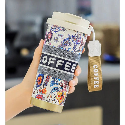 Colorful Flower Stainless Steel Thermal Mug