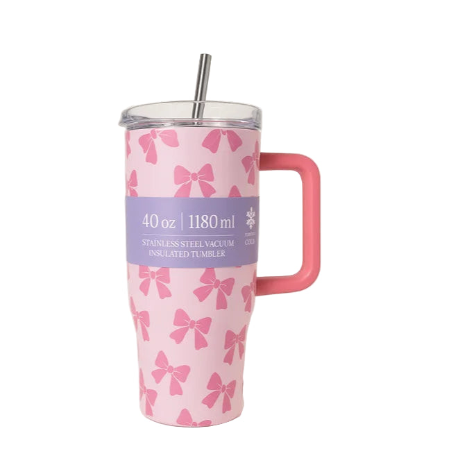 Double Wall Large Capacity Travel Mug - Pink