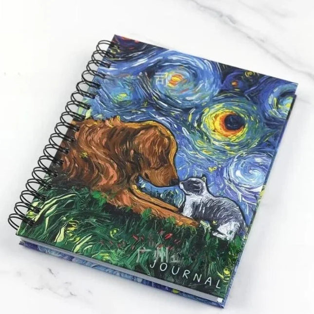 Starry Night Pet Art Lined Notebooks