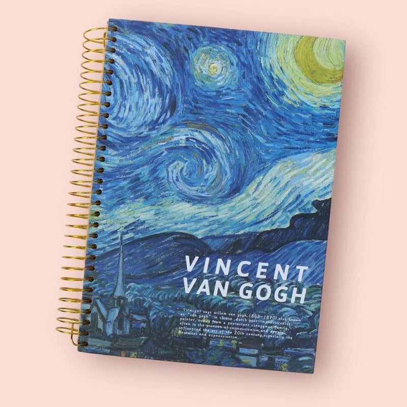 Vincent Van Gogh Starry Sky Coil Register Notebook