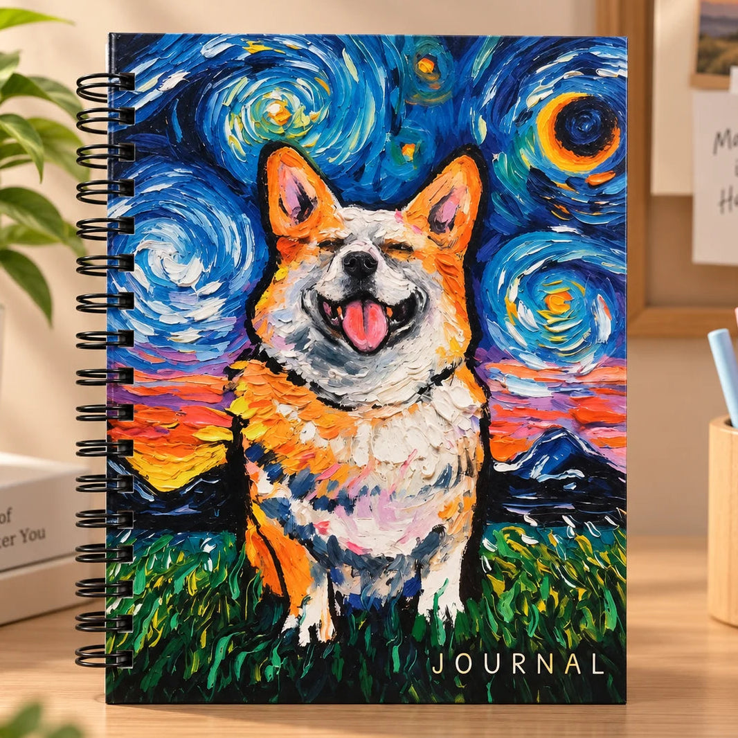 Starry Night Pet Art Lined Notebooks