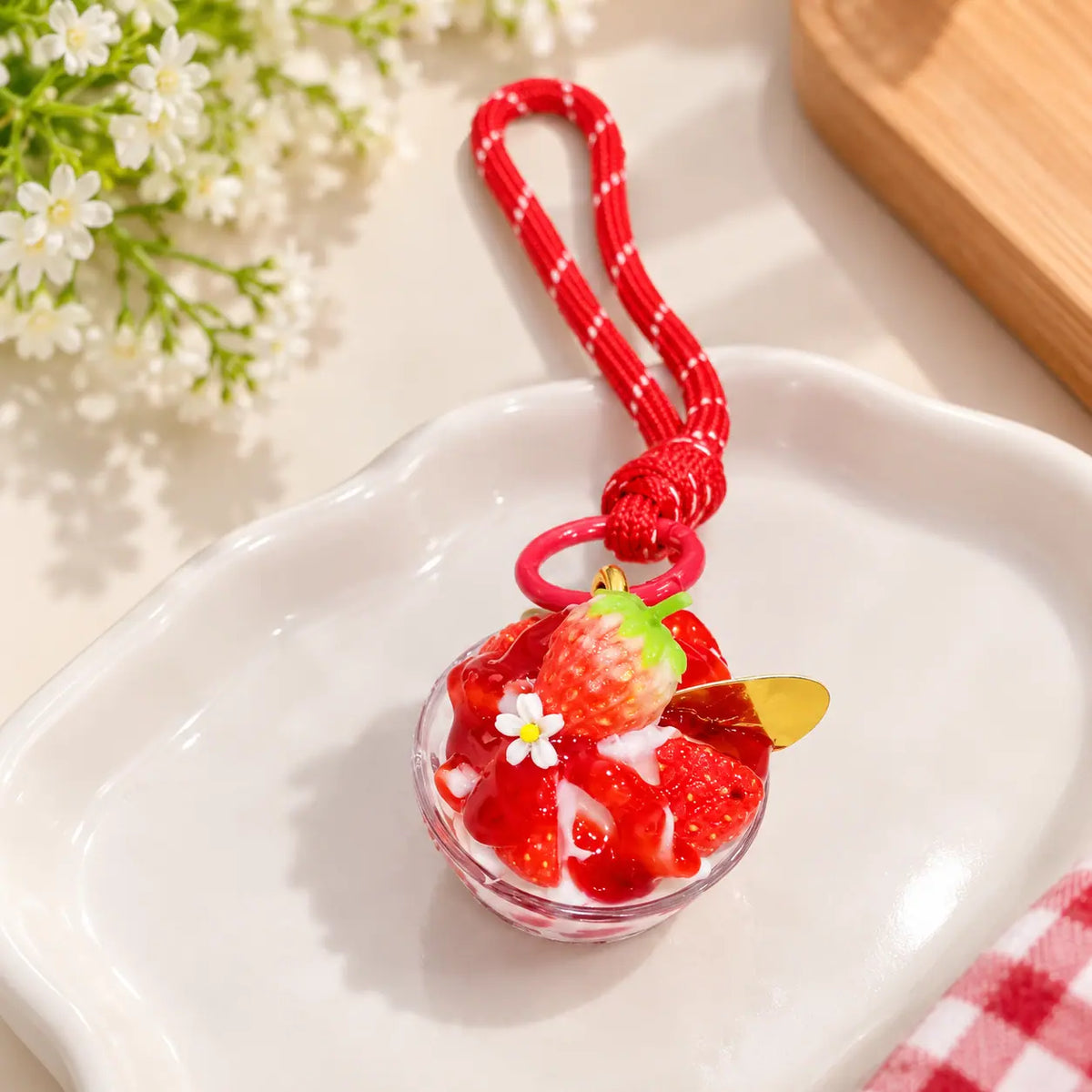 Strawberry Sundae Cup Charms