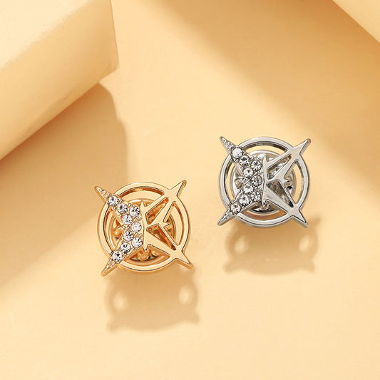 Stylish Star Collar Button Brooch