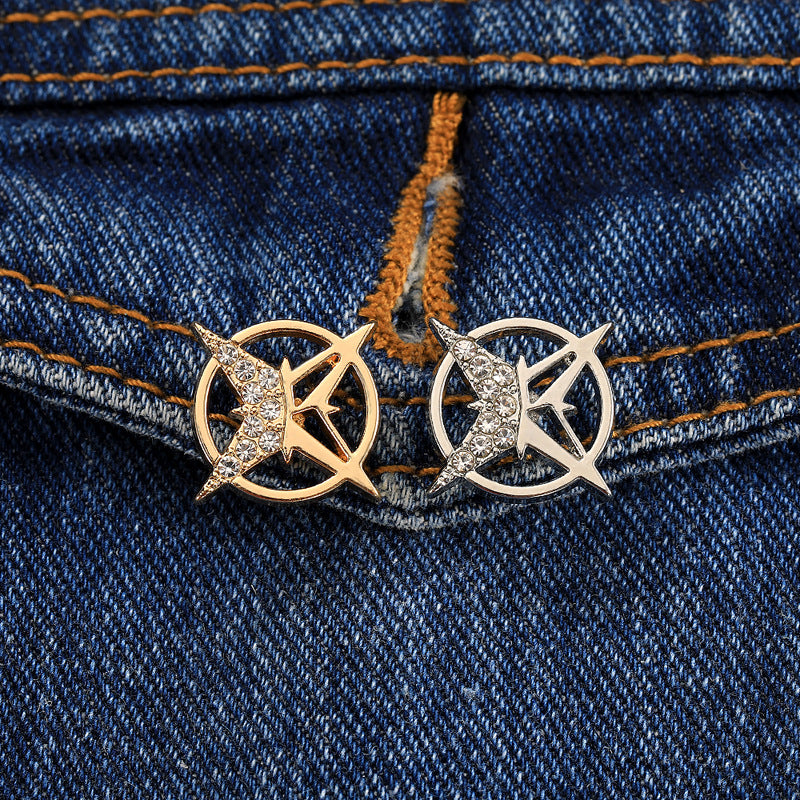 Stylish Star Collar Button Brooch