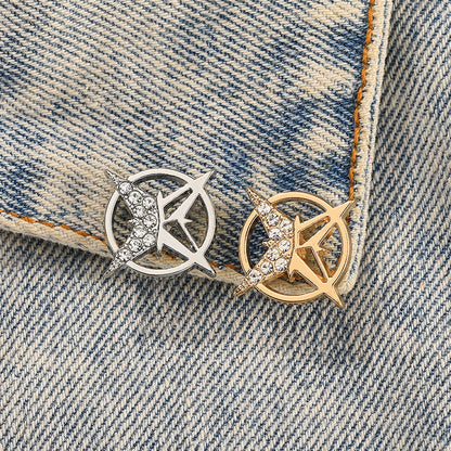 Stylish Star Collar Button Brooch