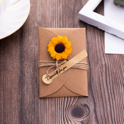 Vintage Kraft Paper Dried Flower Greeting Card