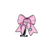 Pink Bow Stethoscope Medical Brooch Enamel Pin