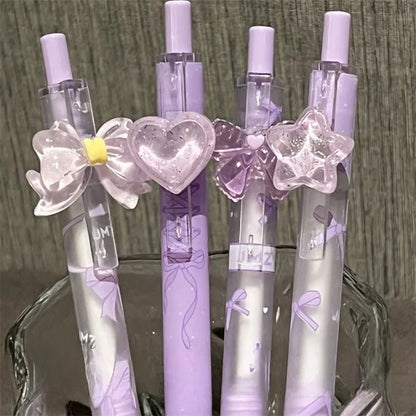 Kawaii Crystal Charm Soft Grip Pen Set