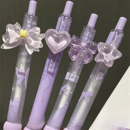 Kawaii Crystal Charm Soft Grip Pen Set