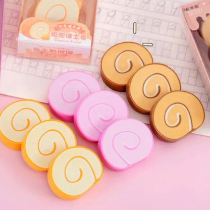 Swiss Roll Shaped Erasers Set of 3