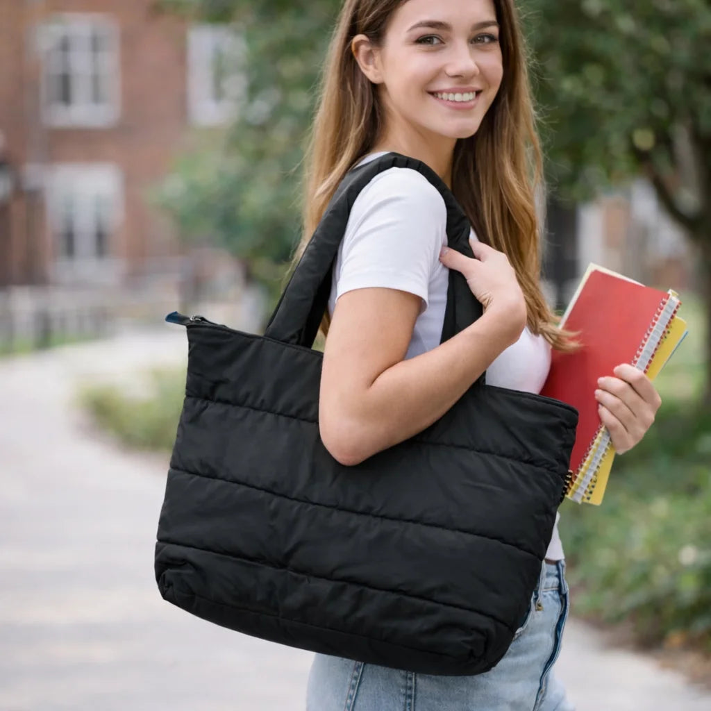 Teal Puffer Shoulder Bag