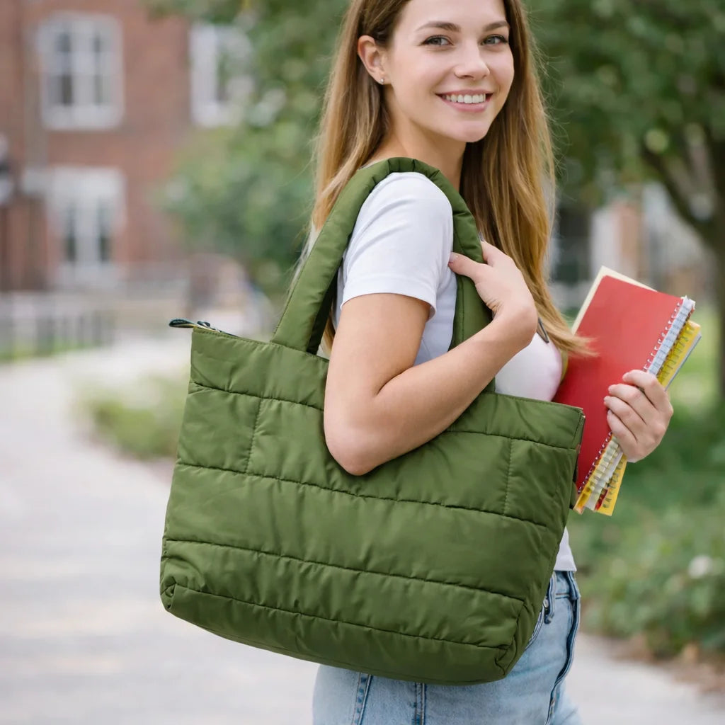 Teal Puffer Shoulder Bag