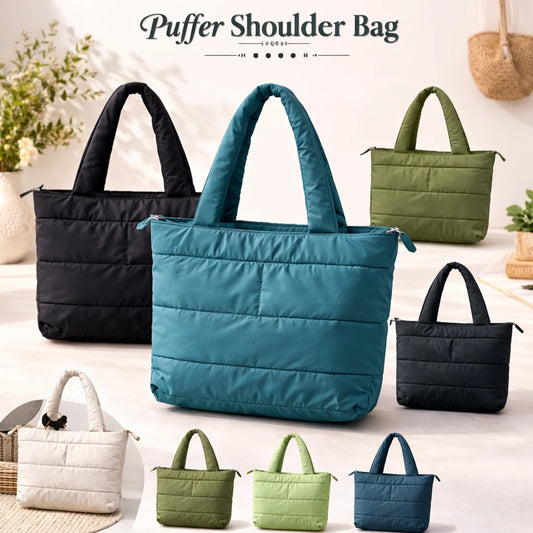 Teal Puffer Shoulder Bag