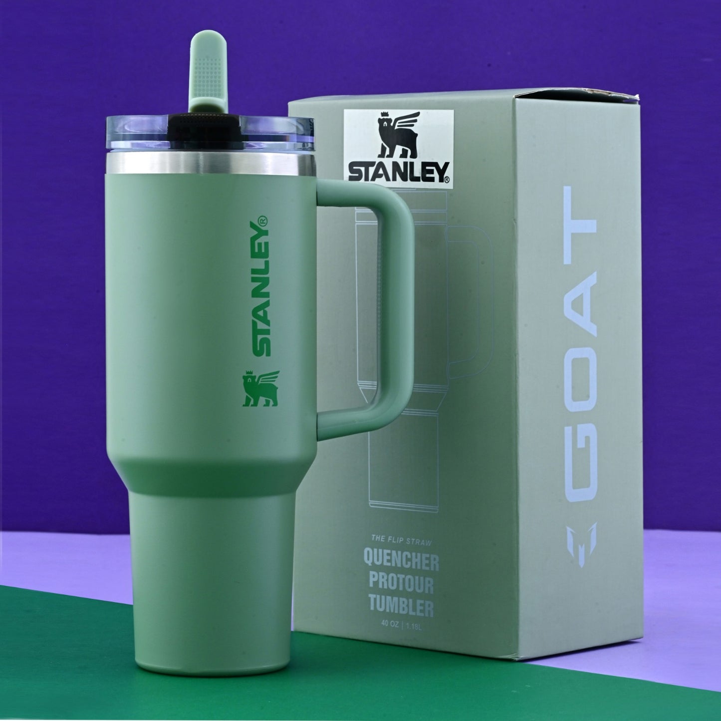 The Quencher ProTour Flip Straw Tumbler With Color Box - Olive Green