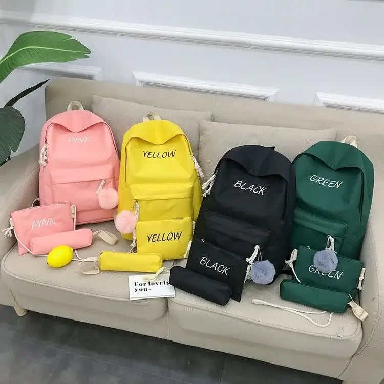 Three PC Korean Style Fashionable Backpack